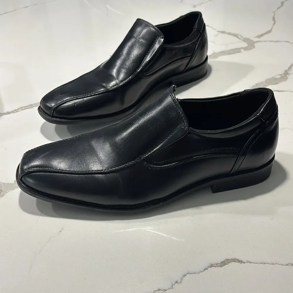 Bruno Marc Men's Black Square Toe Oxfords Dress Shoes Classic Slip on Formal 8.5